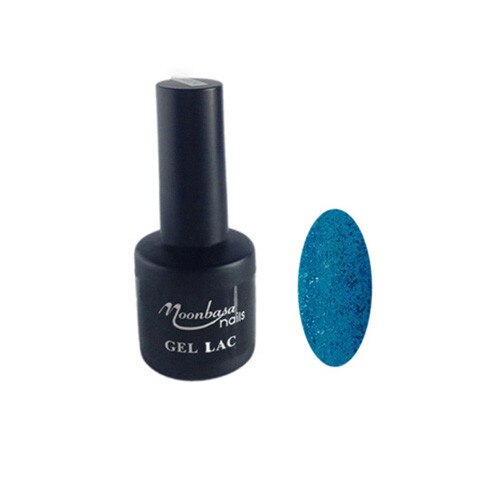 Oja semipermanenta MoonbasaNails, Numarul 030, Glitter french blue, 6ml