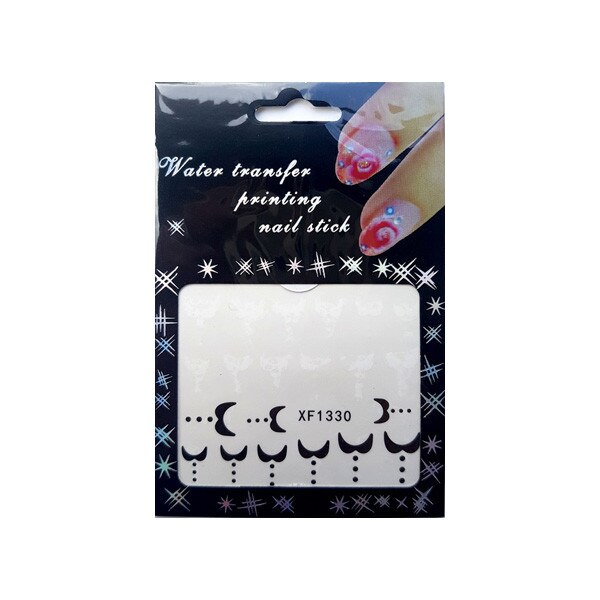 Tatuaj sticker cu efect acrilic pentru decor unghii XF1330, MoonbasaNails, Multicolor