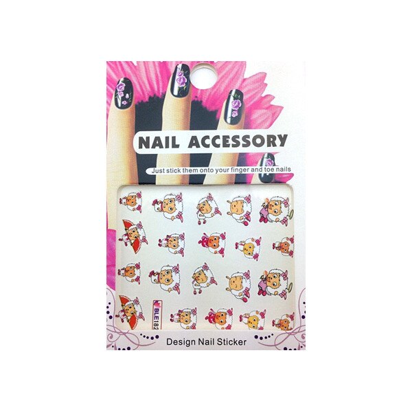 Tatuaj sticker cu efect acrilic pentru decor unghii BLE182, MoonbasaNails, Multicolor