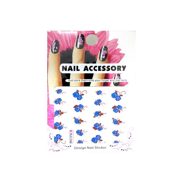 Tatuaj sticker cu efect acrilic pentru decor unghii BLE1549, MoonbasaNails, Multicolor