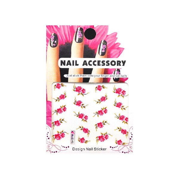 Tatuaj sticker cu efect acrilic pentru decor unghii BLE145, MoonbasaNails, Multicolor
