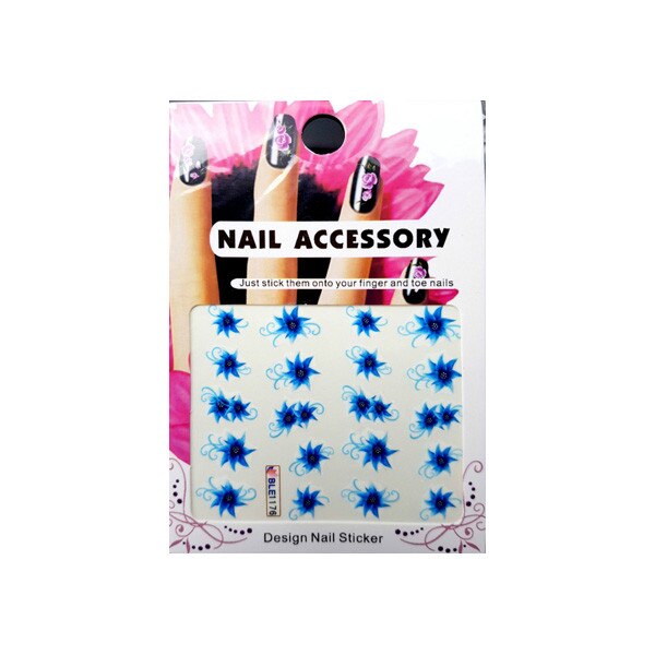 Tatuaj sticker cu efect acrilic pentru decor unghii BLE1176, MoonbasaNails, Multicolor