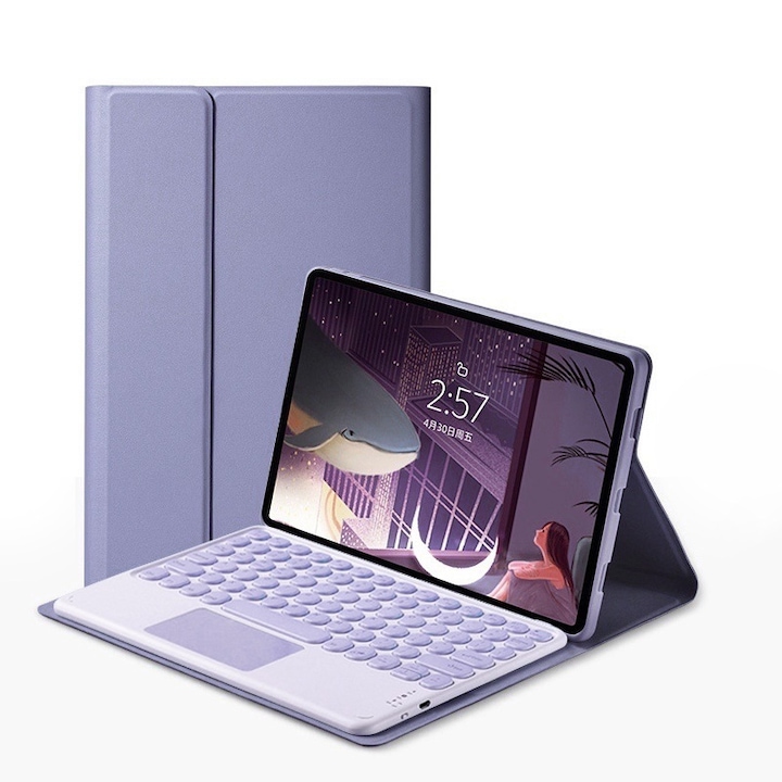 Калъф за клавиатура, Chigoods, Wireless, Bluetooth, Съвместим за iPad 10.2", Mov
