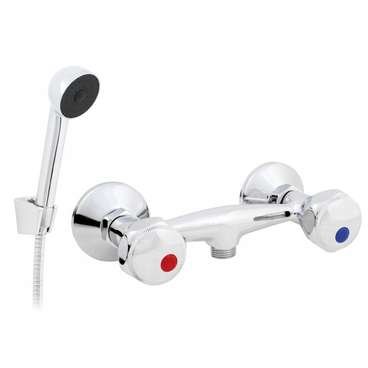 Kád csaptelep zuhanyzóval, Sárgaréz, 150 cm, Ezüst