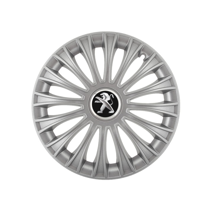 Set 4 capace roti Dino cromat R15, pentru gama auto Peugeot