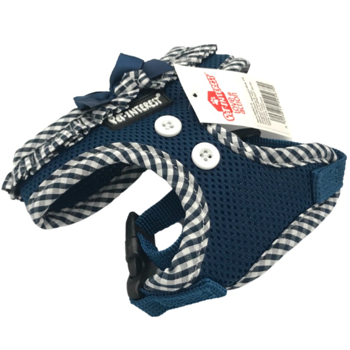 Ham cu plasa Pet Interest Midnight Blue VS Gingham, tevi si ornamente, bleumarin/alb, L