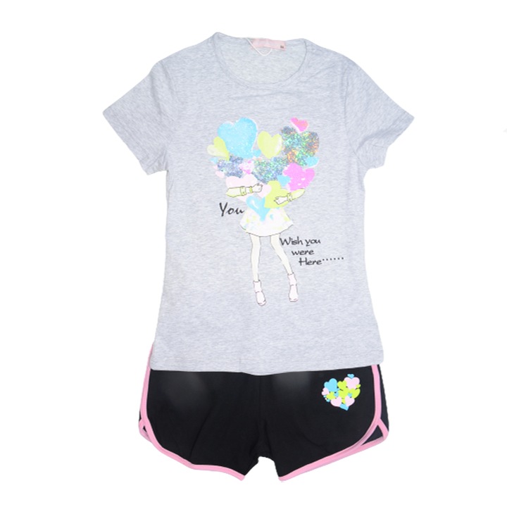 Compleu din doua piese pentru fete Happy House WB-2954-134-140, Gri 79257