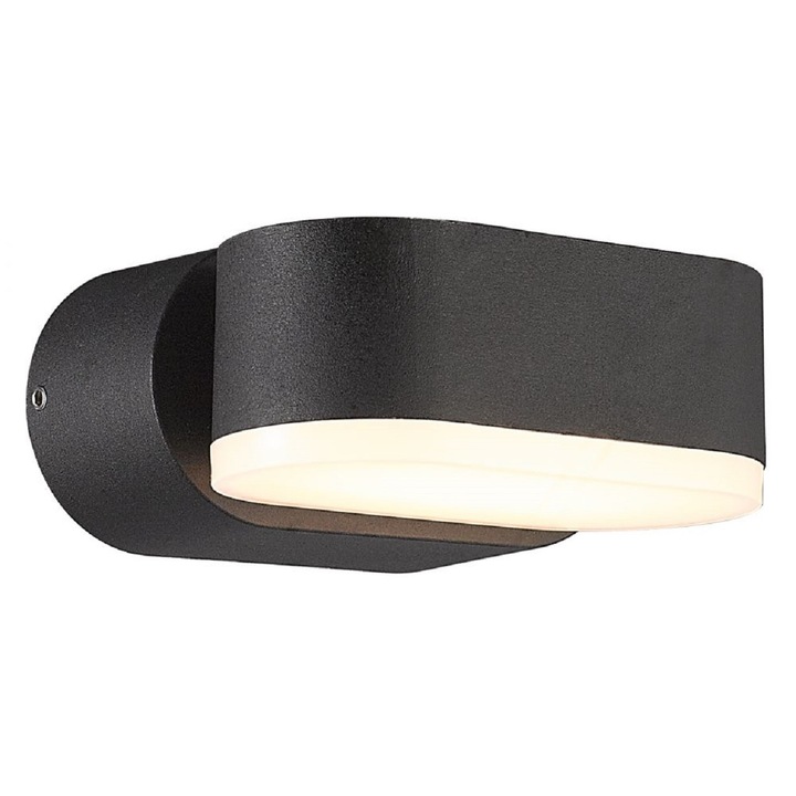 Klausen Joker 1 kültéri fali lámpa, fekete, led, 7,5w, alumínium L 11cm, állítható, IP54