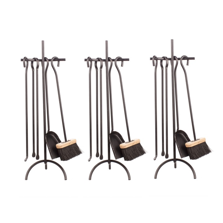 Set 3 suporti de intretinere pentru seminee cu accesorii, Peromex, 4sc2881x3