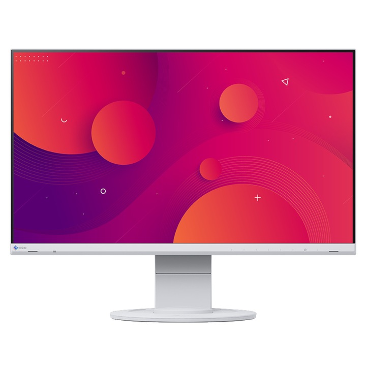 Монитор EIZO EV2460-WT, 23.8', IPS, 16:9, 1920x1080, 250 cd/m2, 1000:1, sRGB, 10 bit LuT, DisplayPort, HDMI, DVI-D, VGA, 4xUSB 3.1, Speakers, Ergonomic Stand, Бял EV2460-WT