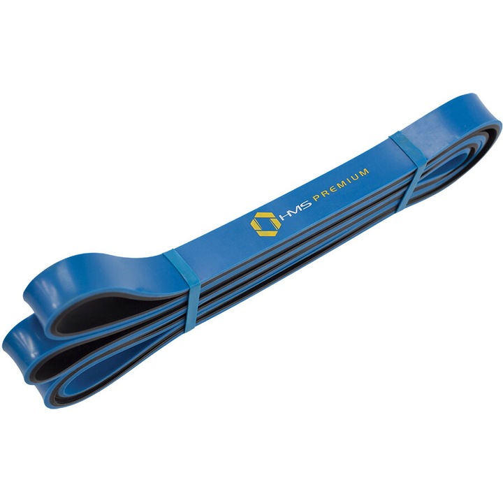 Banda elastica fitness, Cauciuc, 21x5x2250mm, Albastru/Negru