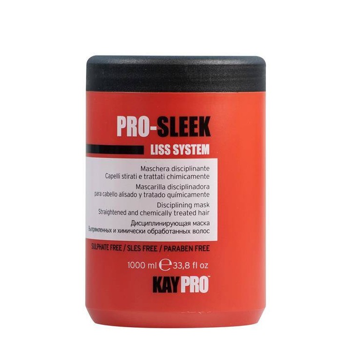Masca pentru par Liss System Pro-Sleek, Kaypro, Efect de netezire, 1000 ml