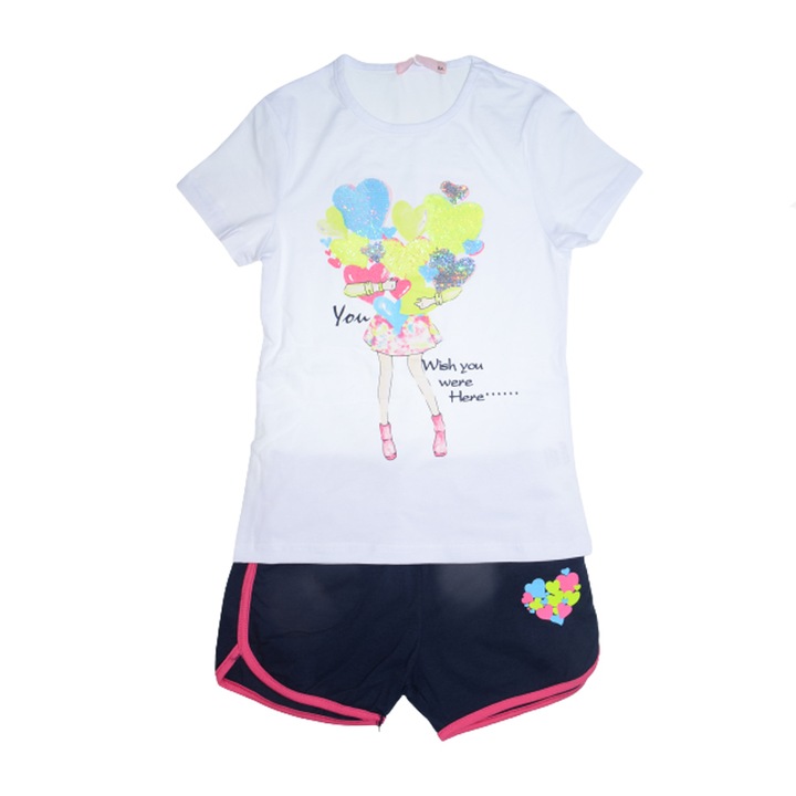 Compleu din doua piese pentru fete Happy House WB-2954A-158-164, Alb 79265