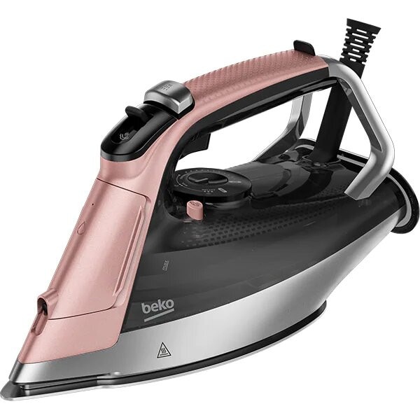 Fier de Calcat BEKO SIM8130P, 3000W, 270g/min, 350ml, talpa Soft Glide, Negru-Roz