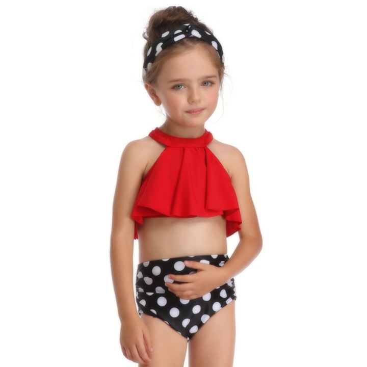 Costum de baie copii, Fashion Dairy, Poliester/Elastan, Multicolor