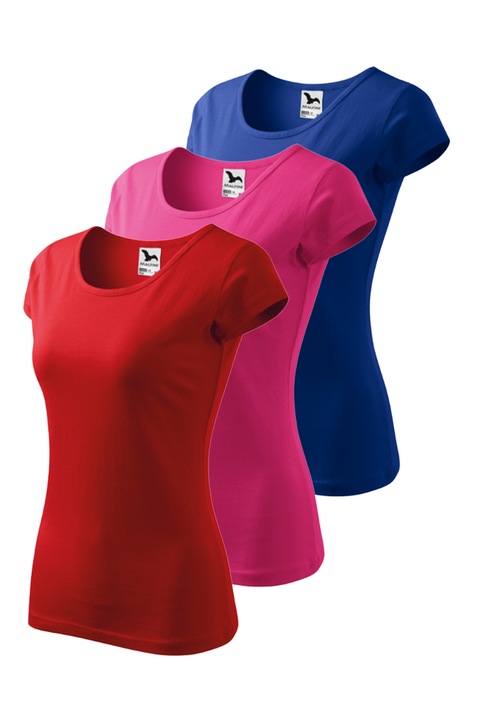 Set 3 tricouri dama, Malfini, Pure colormix 6, material 100% Bumbac, Multicolor