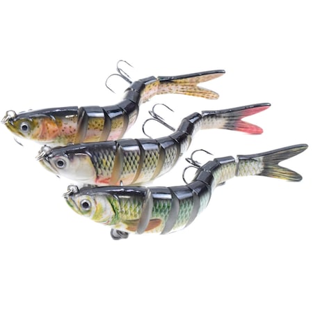 Set pescuit rapitor cu 3 piese, vobler articulat cu 8 segmente, 14cm, Onuvio®