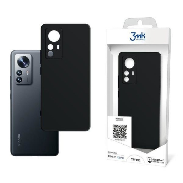 Xiaomi 12 Pro 5G / 12s Pro 5G szilikon tok, hátlap tok, telefon tok, fekete, 3MK Matt