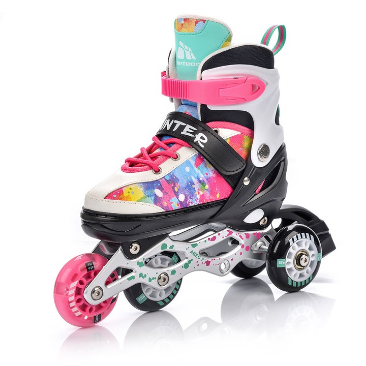 Role Ajustabile 4 In 1, Meteor, ABEC7, 38-41, Multicolor, Patine Gheata, Role In-Line, Patine Cu Rotile, Triskates, Sina Aluminiu, Roti Silicon PU, Ajustare Rapida, Confort Interior, Rezistenta Sporita, Sport Outdoor, Patinaj Recreativ, Echipament