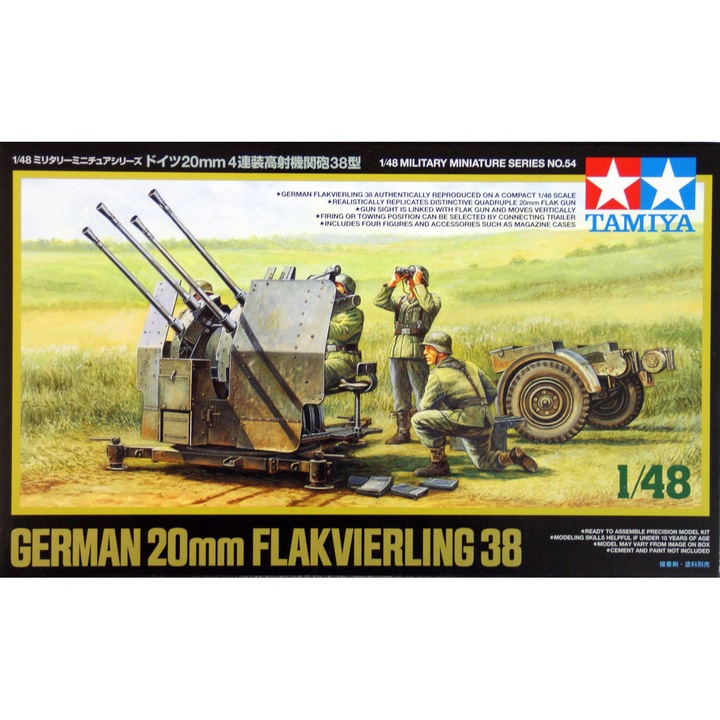 Tamiya makettszett German 20mm Flakvierling 38 1:48 (300032554)