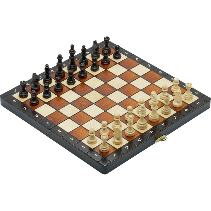 Tabla de sah, Sunrise, lemn, maro/crem, 28 x 28 cm