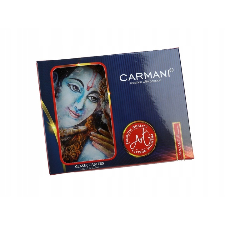 Suport pahar Carmani, Sticla, Yoga, 10.5x10.5 cm, Multicolor
