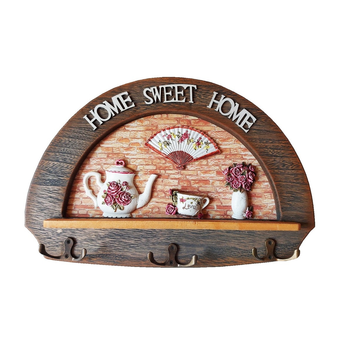 Cuier home sweet home, 3 agatatori, 36 cm, H40A6X - eMAG.ro