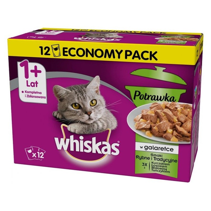 Hrana umeda pentru pisici Whiskas Multipack Selectii, Peste, 12x100g