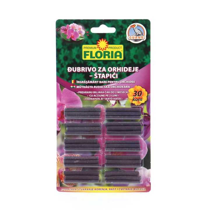 Ingrasamant pentru orhidee Floria, betisoare, 30 buc, substante nutritive