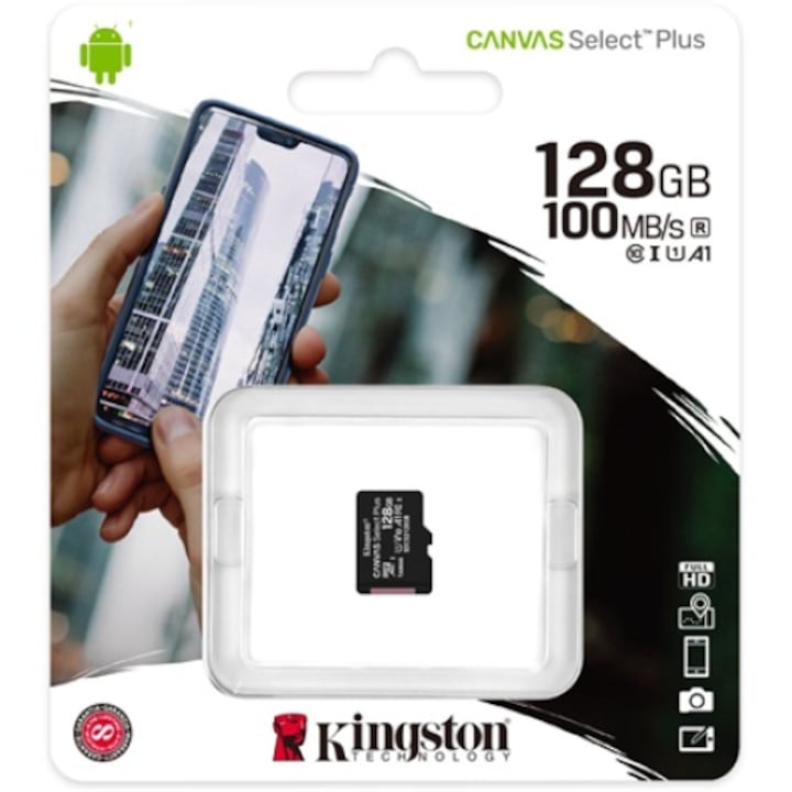 Карта памет Kingston MicroSDXC Canvas Select, 128GB