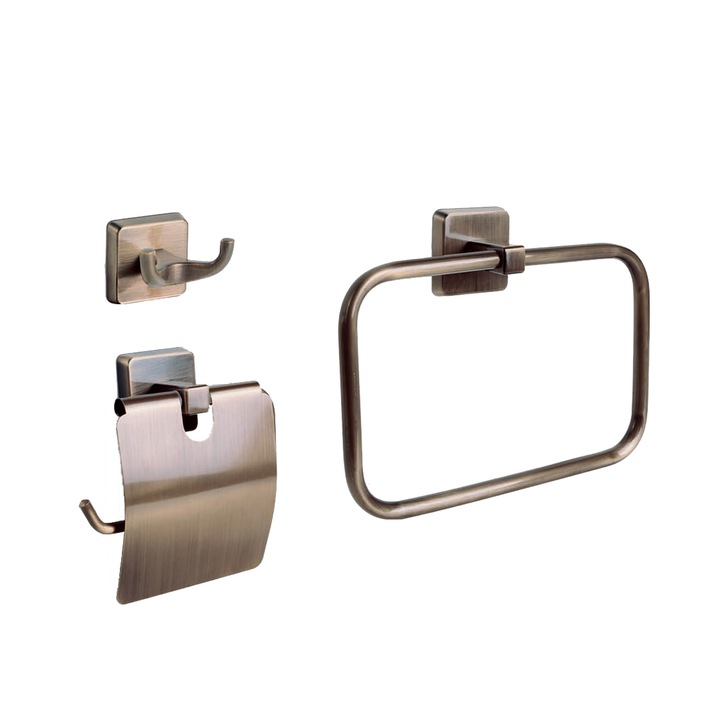 Set accesorii baie, cu trei piese, Karlim Milet Antic Gold 3 in 1, ML.AG.5002