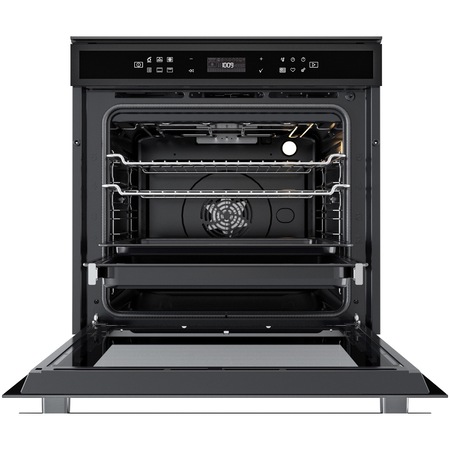 Cuptor incorporabil Whirlpool W6OM44S1PBS, Electric, 73 l, Autocuratare piroliza, Tehnologia 6TH Sense, Clasa A+, Ready2Cook, Grill, Negru