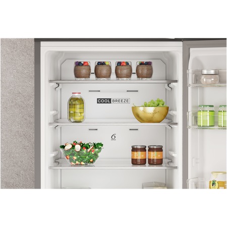 Combina frigorifica Whirlpool W7X91IOX, 367 l, Clasa F, Total No Frost, Tehnologia 6TH Sense, Alarma usa, Iluminare LED, H 202.7 cm, Inox