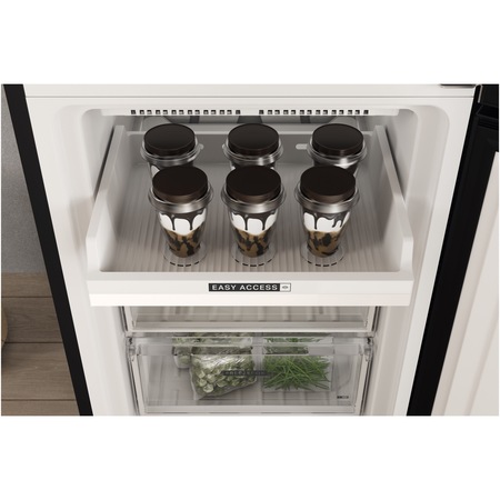 Combina frigorifica Whirlpool W7X82OK, 335 l, Clasa E, Total No Frost, Tehnologia 6TH Sense, Alarma usa, Iluminare LED, H 191.2 cm, Negru