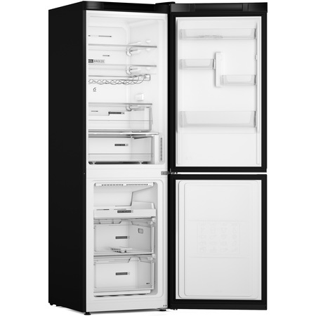 Combina frigorifica Whirlpool W7X82OK, 335 l, Clasa E, Total No Frost, Tehnologia 6TH Sense, Alarma usa, Iluminare LED, H 191.2 cm, Negru