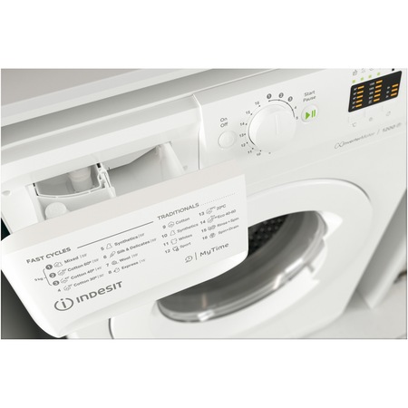 Masina de spalat rufe Indesit MTWA91284WEE, 9 kg, 1200 rpm, Clasa C, Fast Cycles, Motor Inverter, Display LED, Alb