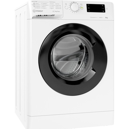 Masina de spalat rufe Indesit MTWE91484WKEE, 9 kg, 1400 rpm, Clasa C, Fast Cycles, Motor Inverter, Display Digital, Alb/Negru