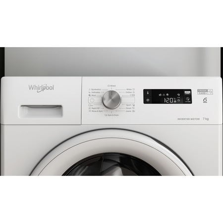 Пералня Whirlpool FreshCare+ FFS7458WEE, 7 кг, 1400 rpm, Клас B, Технология 6th Sense, Инверторен мотор, Бял