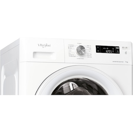 Masina de spalat rufe Whirlpool FreshCare+ FFS7458WEE, 7 kg, 1400 rpm, Clasa B,Tehnologia al 6-lea Simt, Motor Inverter, Alb