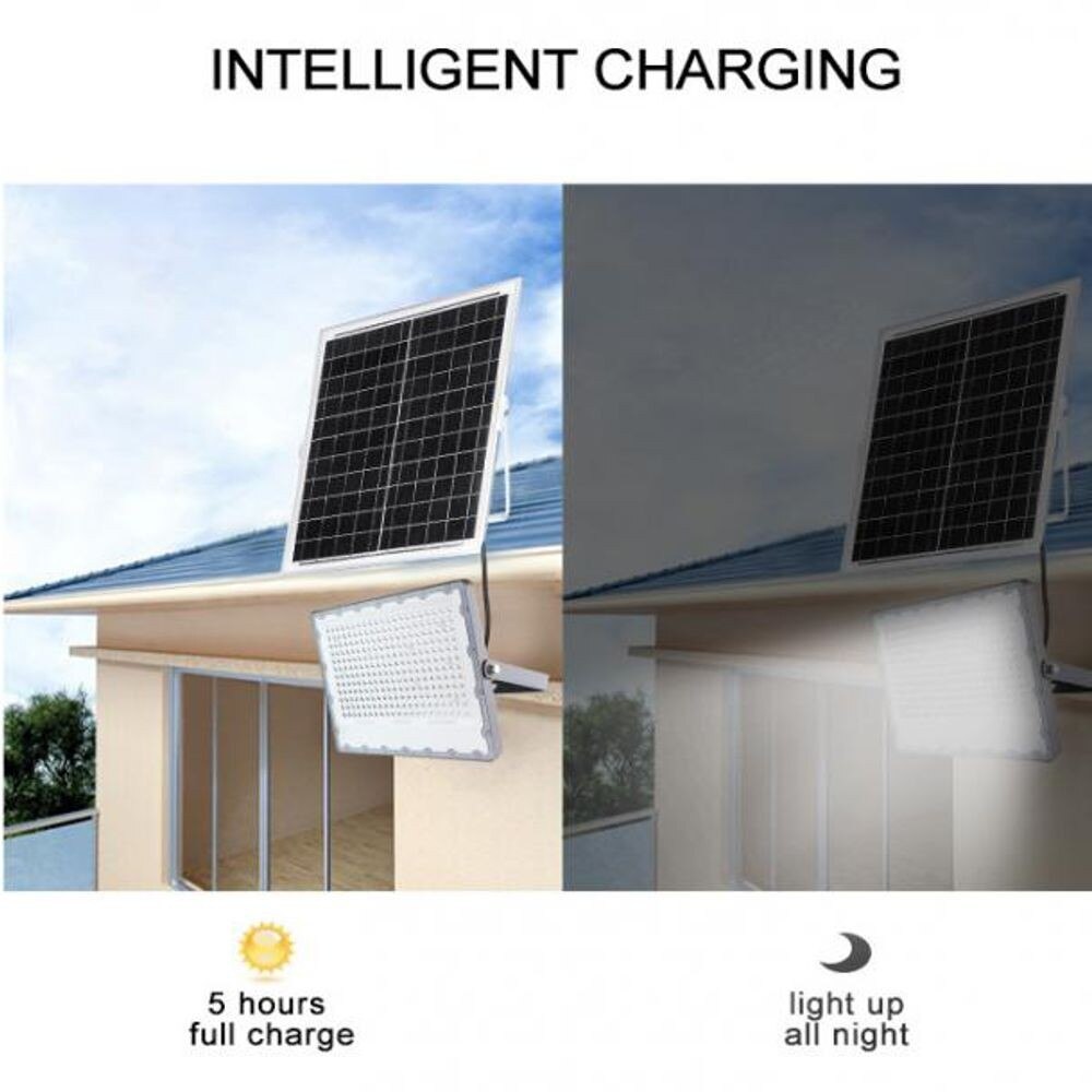 Proiector Solar LED, Reglabil, Rezistent la apa, 300 W, IP65 ...