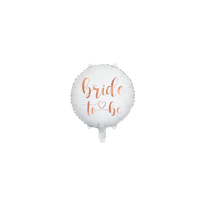 45 cm-es Bride to be feliratos fehér fólia lufi
