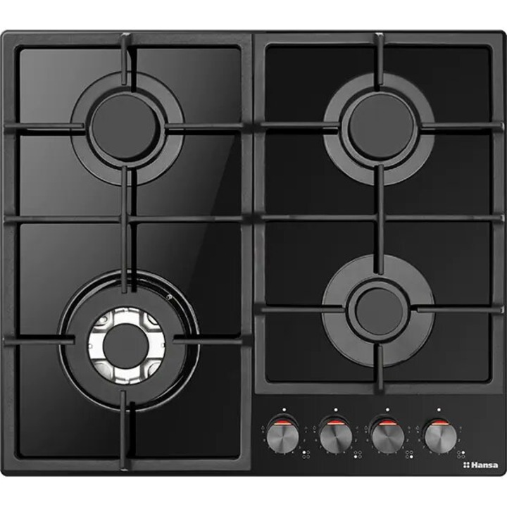 Котлон за вграждане HANSA BHKS631540, газ, 4 горелки, уок, черен