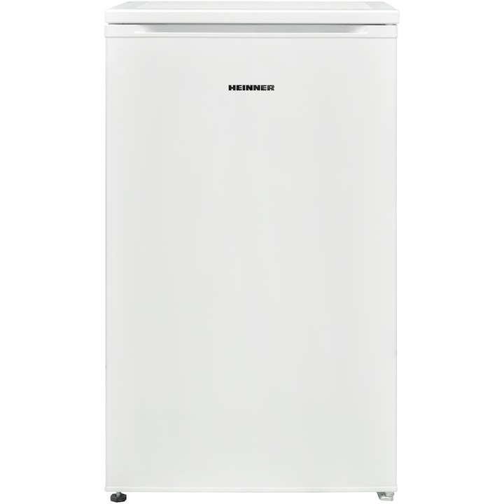 Хладилник с 1 врата Heinner HF-V89F+, 89 l, Клас F, LED светлина, Реверсивна врата, H 82.1 см, Бял
