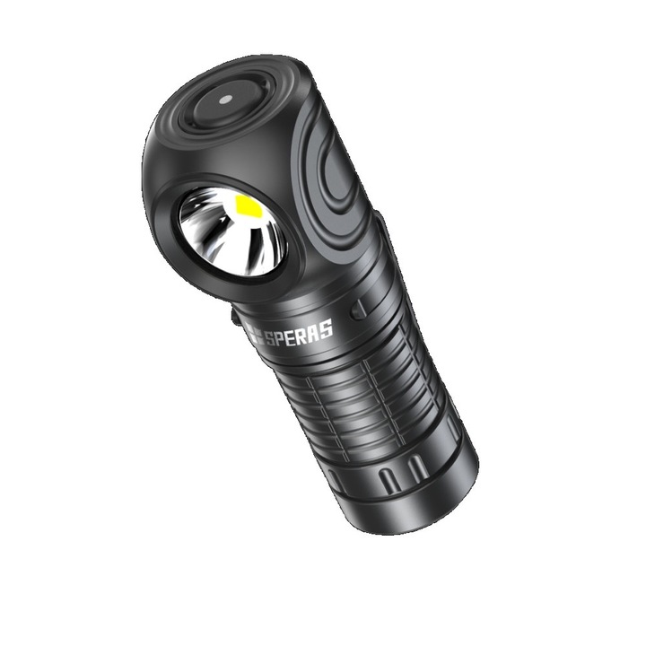 Lanterna led SPERAS M2R-35, mana/cap, neagra