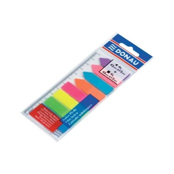 Index autoadeziv, Donau, atasate de rigla, 8 culori, 25 file/culoare, 12 x 45 mm Index autoadeziv, Donau, atasate de rigla, 8 culori, 25 file/culoare, 12 x 45 mm