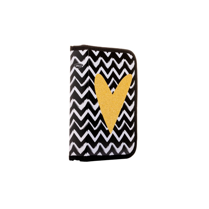 Penar Echipat cu 46 Piese Daco, Model PE1937E, 1 Fermoar, 2 Extensii, Dimensiune 195x130x45 mm. Culoare Negru