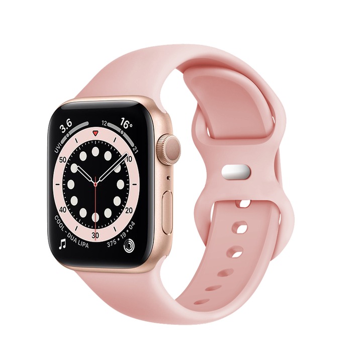 Силиконова гривна Watchband W031 за Apple Watch 1,2,3,4,5,6,7, SE 38mm,40mm,41mm Light Pink