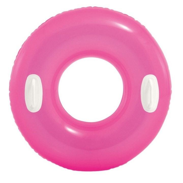 Colac copii pentru inot gonflabil cu manere, roz, 76 cm