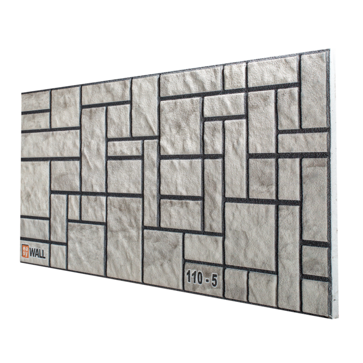 Декоративен стенен панел EasyWall Квадратен камък, 3D, Стиропор с мазилка
