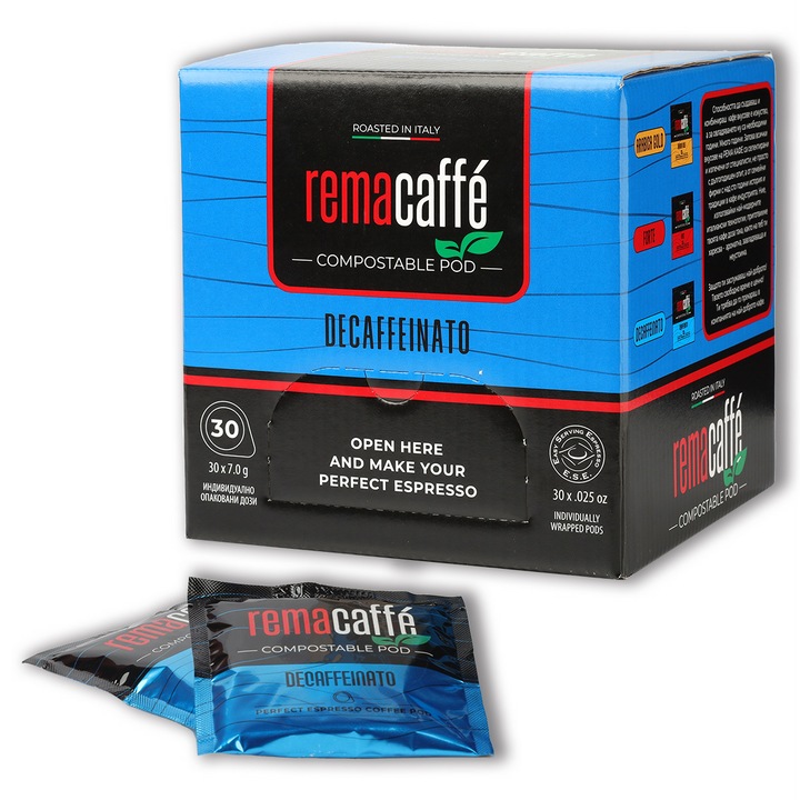 Кафе дози REMACAFFE Decaffeinato, E.S.E. pod, 30 броя